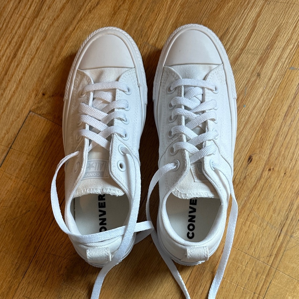 Converse All-White Lace-Up Sneakers